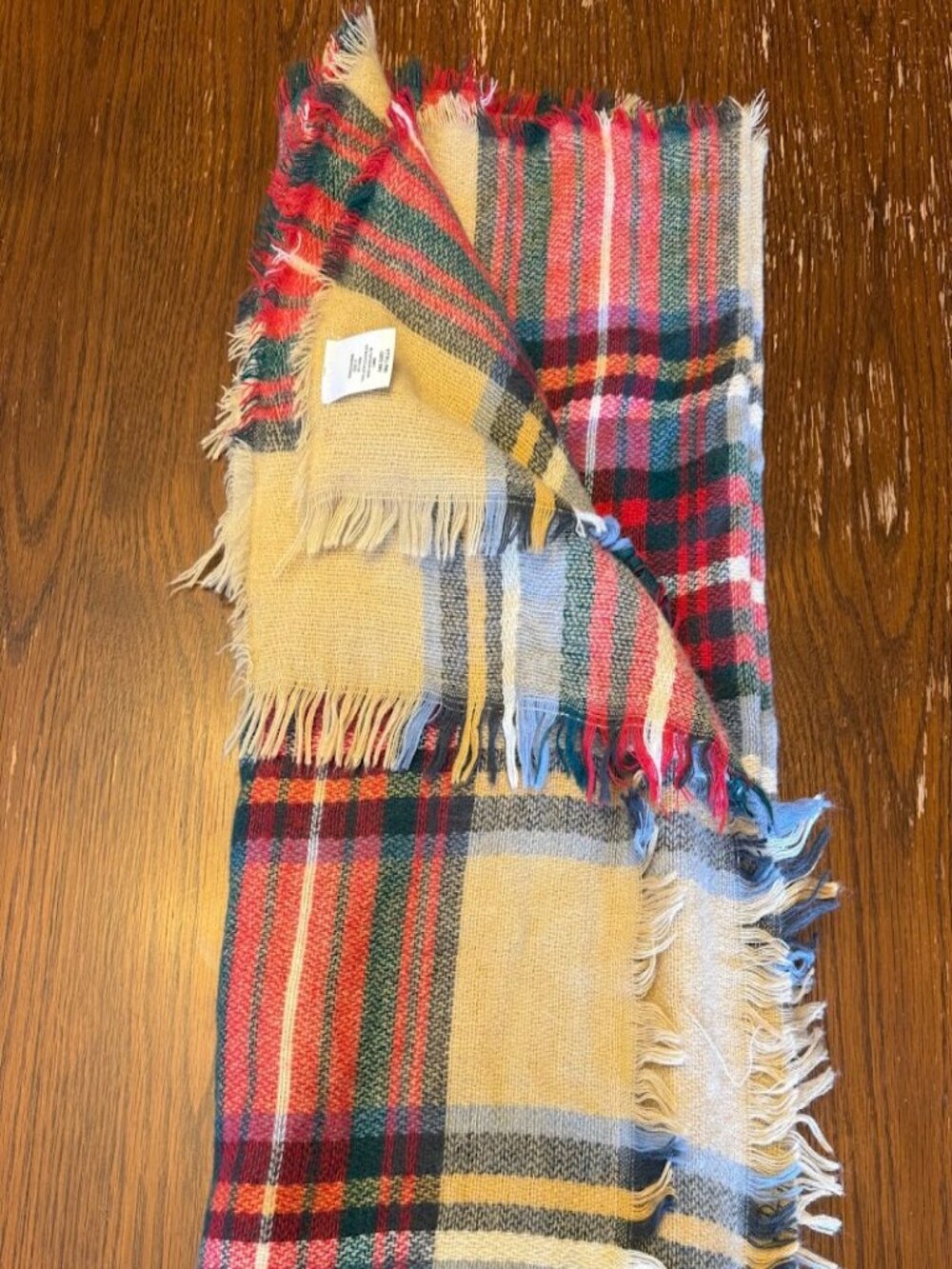 Womens Chunky Plaid Tartan Checked Soft Brushed Scarf Wrap Tassel Trims